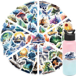 50PCS Funny Magic Tome Stickers Cartoon Aesthetic DIY Skateboard Laptop Luggage Waterproof Cool Decals Kid Toy Sticker﻿ (ONLINE ORDER ONLY)