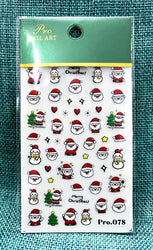 Cute Deer Christmas Nail Stickers 5D Embossed Elk Star Gingerbread Man Snowflake Santa Claus Holly DIY Winter Engraved Manicure* (ONLINE ORDER ONLY)