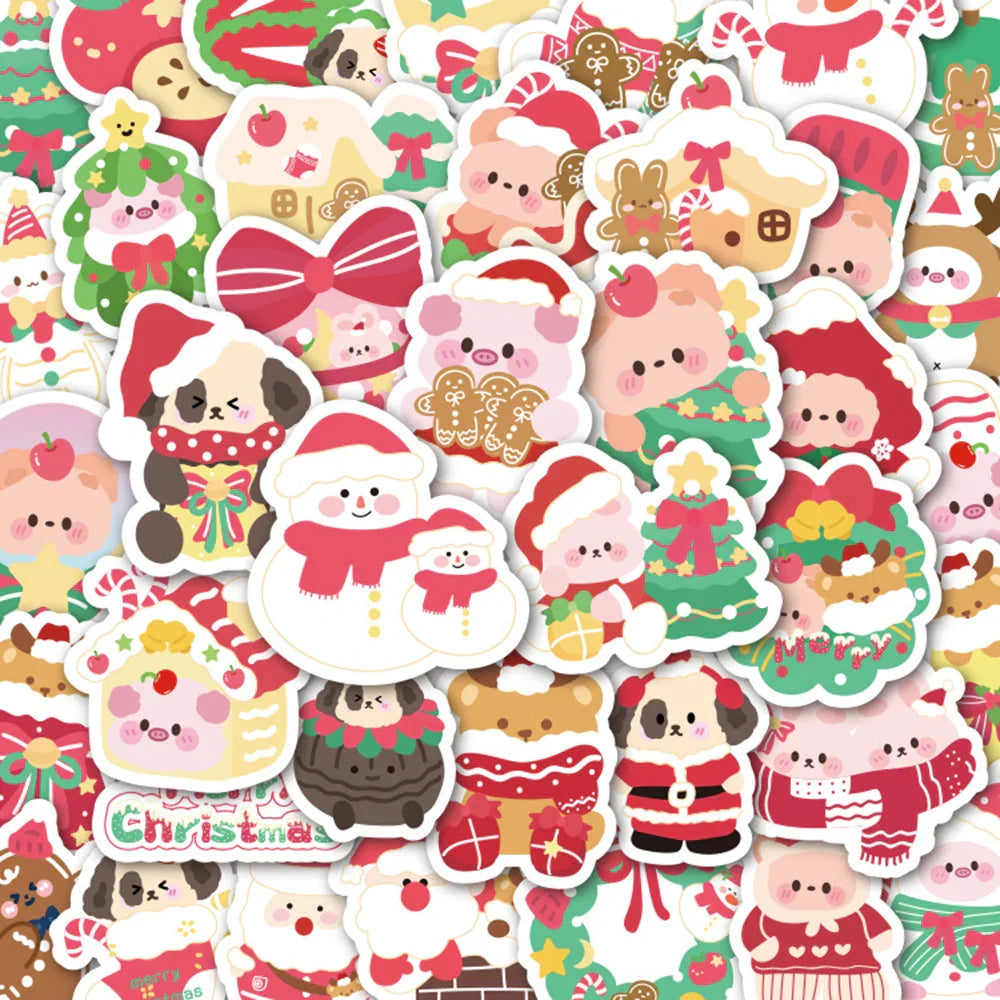 Animal Christmas Stickers Pack - Laptop, Phone, Suitcase, Fridge Decoration (ONLINE ORDER ONLY)