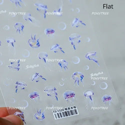 Shiny Colourful Marine Shell Starfish Ocean Elements Star Water Bubbles Star Conch Underwater Nail Art Stickers Manicure Decals (ONLINE ORDER ONLY)