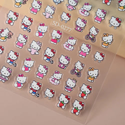 1pc 5D Pink/Black Hello Kitty Nail Art Stickers Anime Cartoon Japanese Cartoon KT Cat Manicure Decal Luxury DIY Nail Accessories (ONLINE ORDER ONLY)