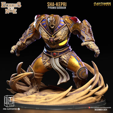 3D Printed Clay Cyanide Sha-Kepri Pyramid Guardian Echoes of the Nile 28 32 mm D&D (Online Only)