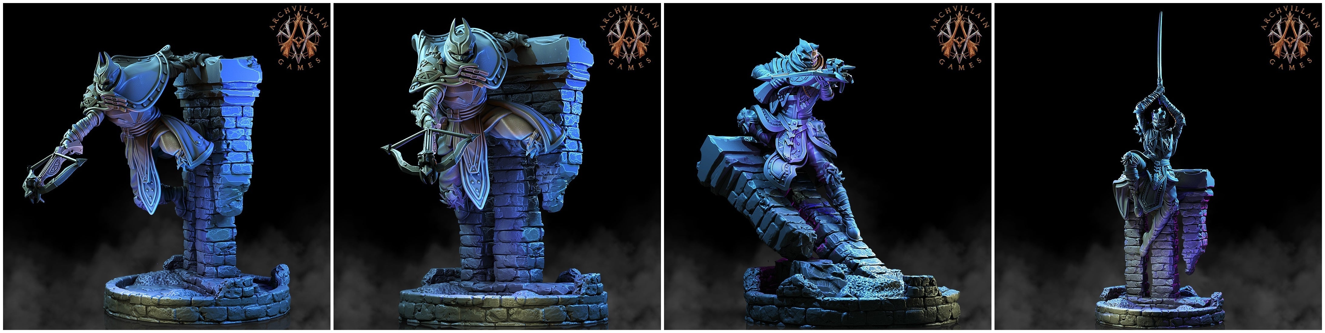 3D Printed Archvillain Games The Deathknight Order Shadowblades 28 32mm D&D (Online Only)