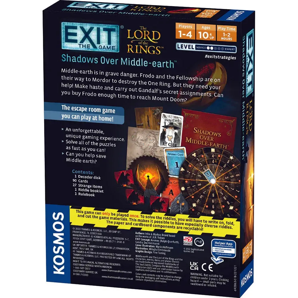 Shadows Over Middle-earth LOTR- Exit the Escape Room Game - Kosmos (ONLINE ORDER ONLY)