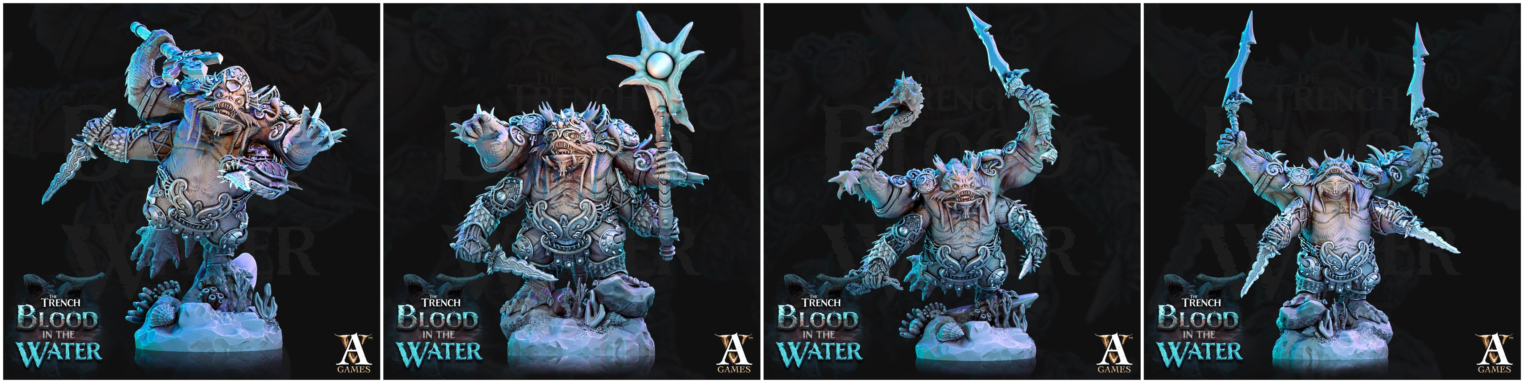 3D Printed Archvillain Games Shakarkha Juggernauts The Trench Blood In the Water 28 32mm D&D (Online Only)