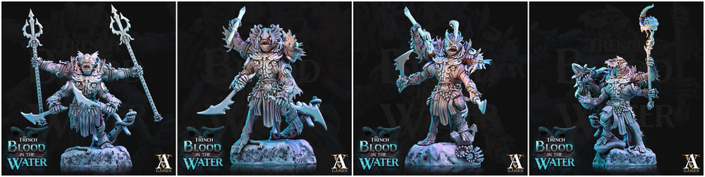 3D Printed Archvillain Games Shakarkha Tidebringers The Trench Blood In the Water 28 32mm D&D (Online Only)