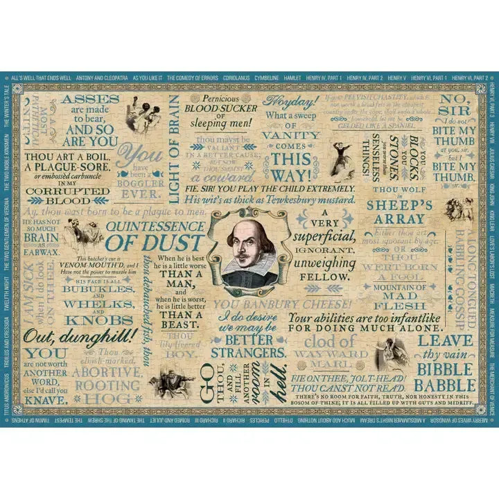 Shakespearean Insults 1000 Piece Jigsaw Puzzle UPG (ONLINE ORDER ONLY)