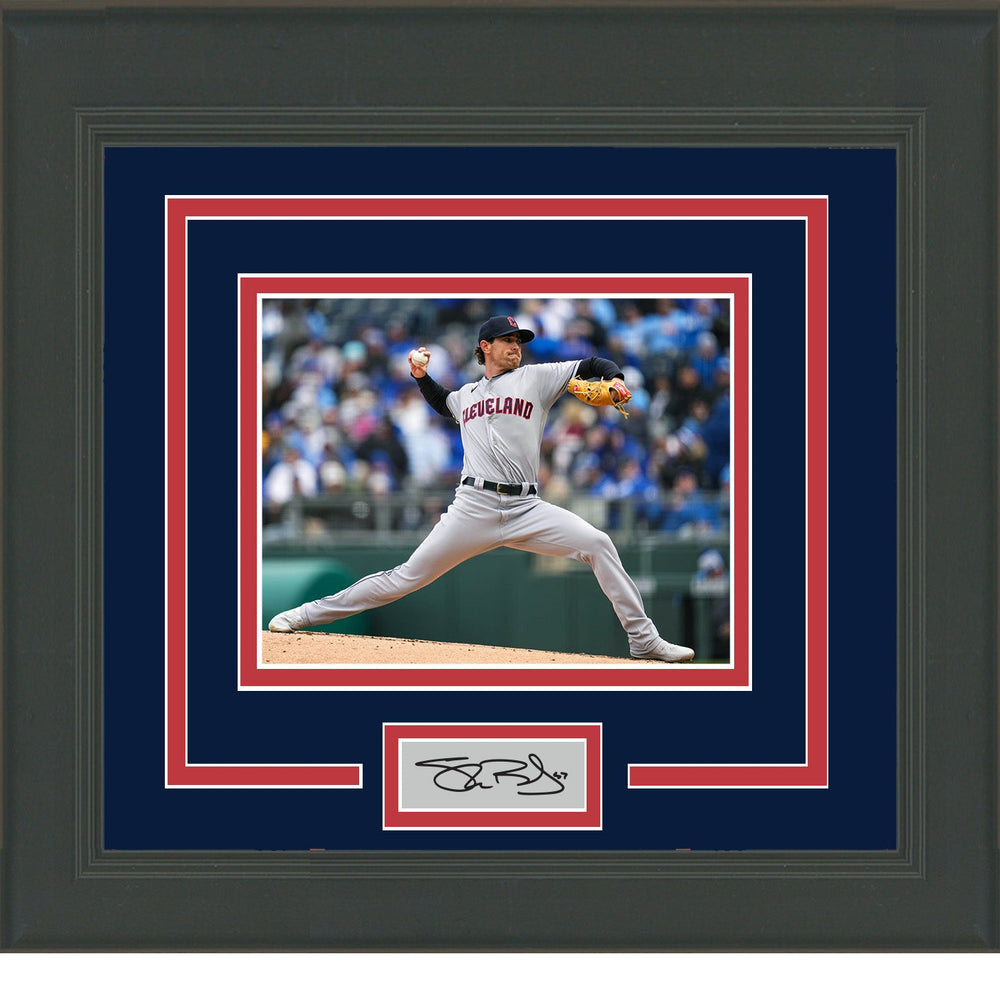 Framed Shane Bieber Facsimile Laser Engraved Signature Auto Cleveland Guardians 11x14 Baseball Photo (ONLINE ORDER ONLY)
