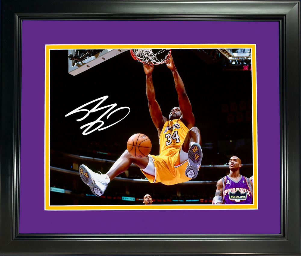 Framed Shaquille O'Neal Facsimile Laser Engraved Signature Auto 11"x14"Basketball Photo HOFSM Holo (ONLINE ORDER ONLY)