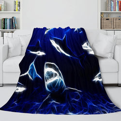 Shark Flannel Blanket Fleece Throw Blanket Wrap Nap Bedding Sets (Online Order Only)