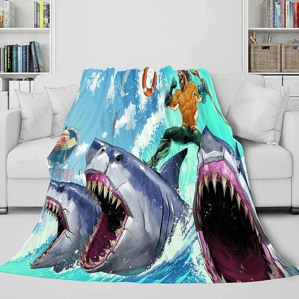 Shark Flannel Blanket Fleece Throw Blanket Wrap Nap Bedding Sets (Online Order Only)