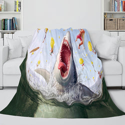Shark Flannel Blanket Fleece Throw Blanket Wrap Nap Bedding Sets (Online Order Only)