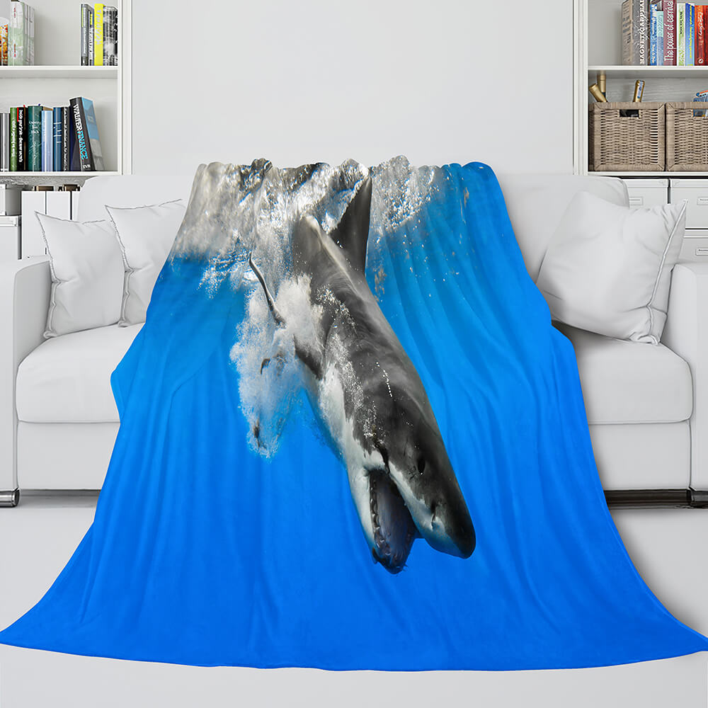 Shark Flannel Blanket Fleece Throw Blanket Wrap Nap Bedding Sets (Online Order Only)