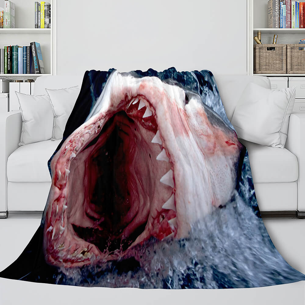 Shark Flannel Blanket Fleece Throw Blanket Wrap Nap Bedding Sets (Online Order Only)