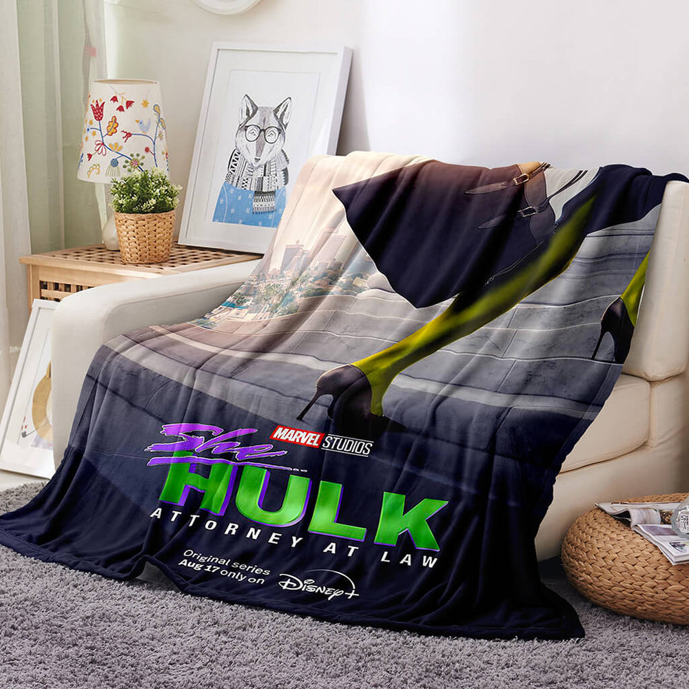 She Hulk Blanket Flannel Fleece Blanket Throw Cosplay Blanket Room Decoration (Online Order Only)