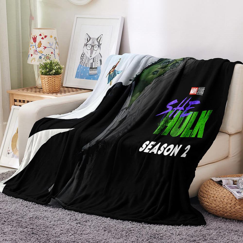 She Hulk Blanket Flannel Fleece Blanket Throw Cosplay Blanket Room Decoration (Online Order Only)