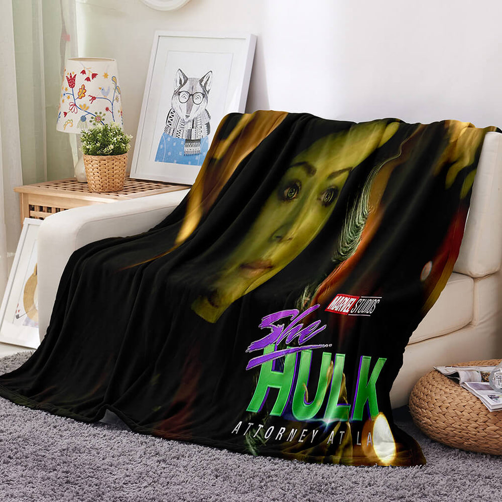 She Hulk Blanket Flannel Fleece Blanket Throw Cosplay Blanket Room Decoration (Online Order Only)