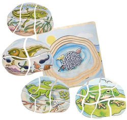 Multi-Layer Nesting Wood Puzzle: Egg to Frog 5-Layer (ONLINE ORDER ONLY)