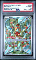 Graded 2025 PKM MEG EN Shuckle #136 Illustration Rare Trading Card Game PSA 10 Gem Mint