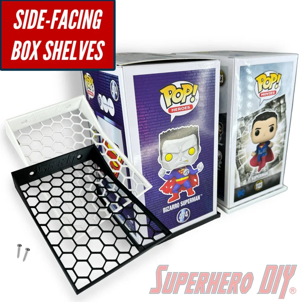 Side-Facing Funko Pop Box Floating Shelves | Wall Mount fits Funko Pop Box Only, Soft Cases or Hard Protectors (ONLINE ORDER ONLY)