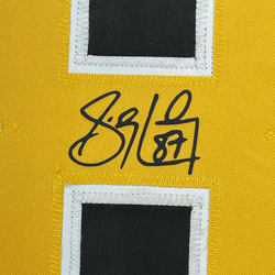 Framed Facsimile Autographed Sidney Crosby 35x39 Pittsburgh Black Reprint Laser Auto Hockey Jersey (ONLINE ORDER ONLY)