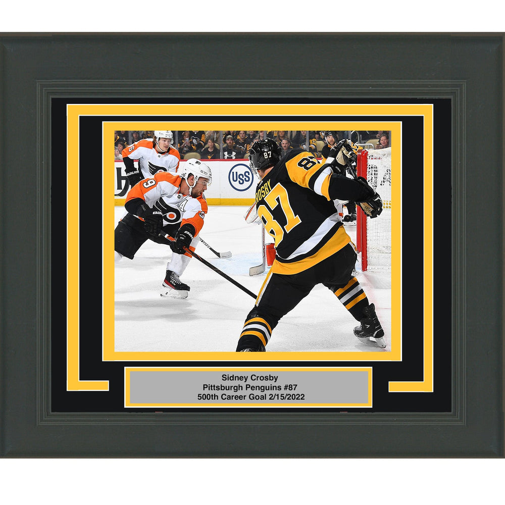 Framed Sidney Crosby 500th Goal Pittsburgh Penguins 8x10 Hockey Photo (ONLINE ORDER ONLY)