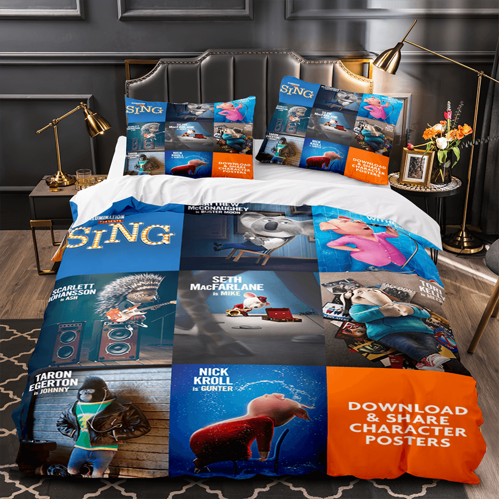 Sing 2 Bedding Set Quilt Duvet Cover Pillowcase Bedding Sets (Online Order Only)