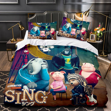 Sing 2 Bedding Set Quilt Duvet Cover Pillowcase Bedding Sets for Kids (Online Order Only)