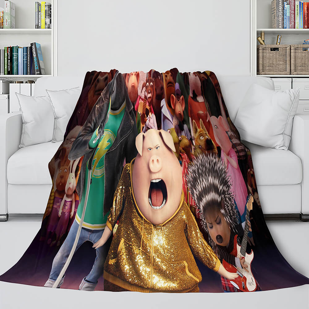Sing 2 Blanket Flannel Fleece Throw Cosplay Blanket Room Decoration (Online Order Only)