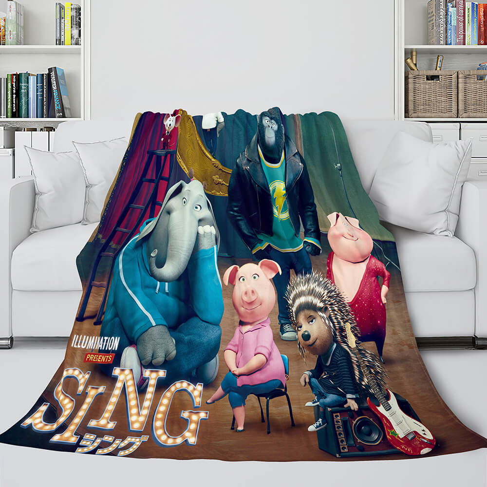 Sing 2 Blanket Flannel Fleece Throw Cosplay Blanket Room Decoration (Online Order Only)