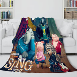 Sing 2 Blanket Flannel Fleece Throw Cosplay Blanket Room Decoration (Online Order Only)