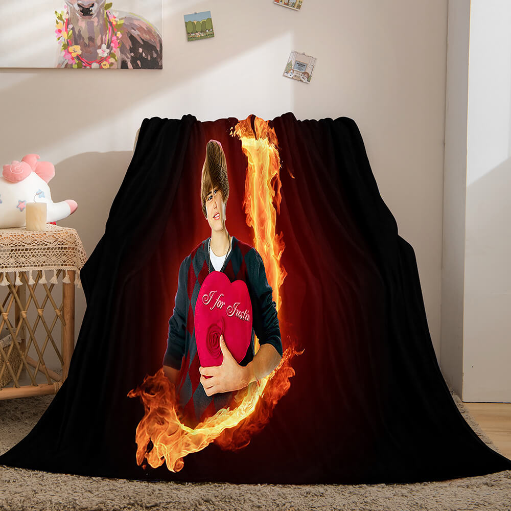 Super Star Justin Bieber Flannel Fleece Throw Blanket (Online Order Only)