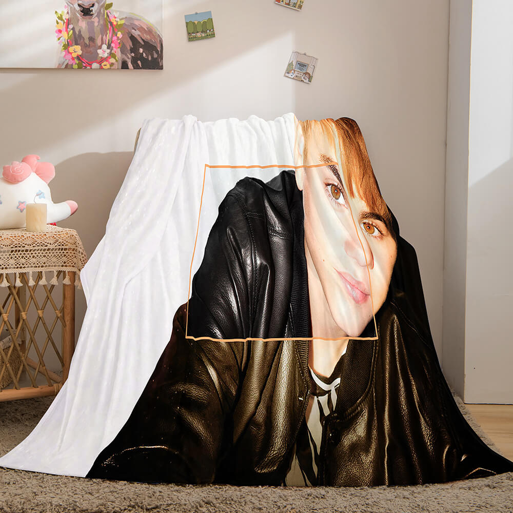 Super Star Justin Bieber Flannel Fleece Throw Blanket (Online Order Only)