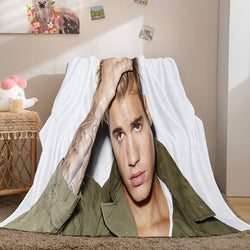 Super Star Justin Bieber Flannel Fleece Throw Blanket (Online Order Only)