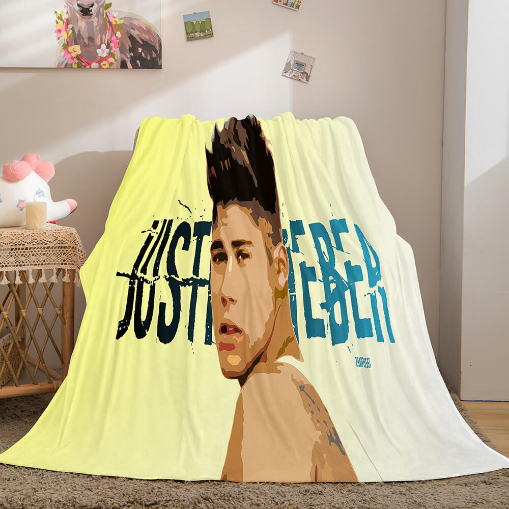 Super Star Justin Bieber Flannel Fleece Throw Blanket (Online Order Only)