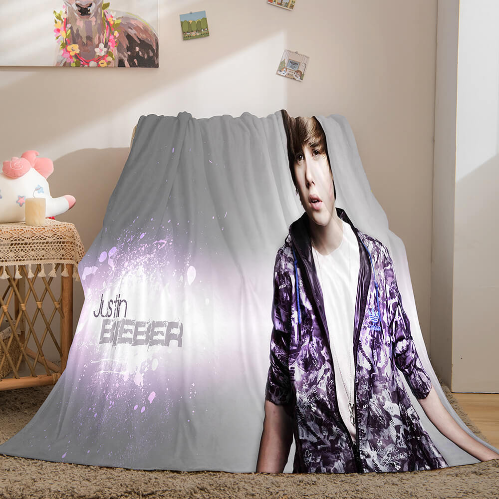 Singer Justin Bieber Flannel Fleece Throw Blanket (Online Order Only)