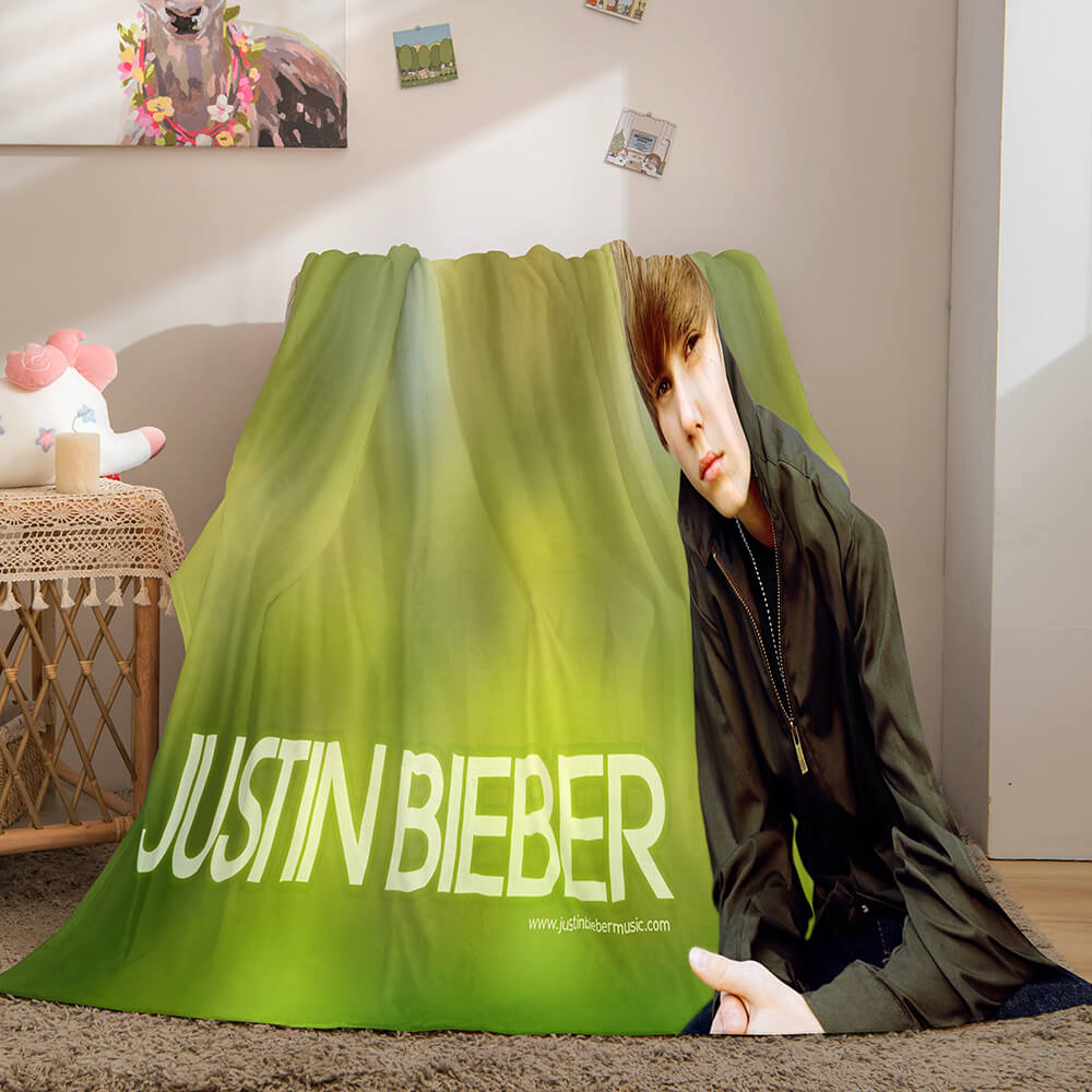 Super Star Justin Bieber Flannel Fleece Throw Blanket (Online Order Only)