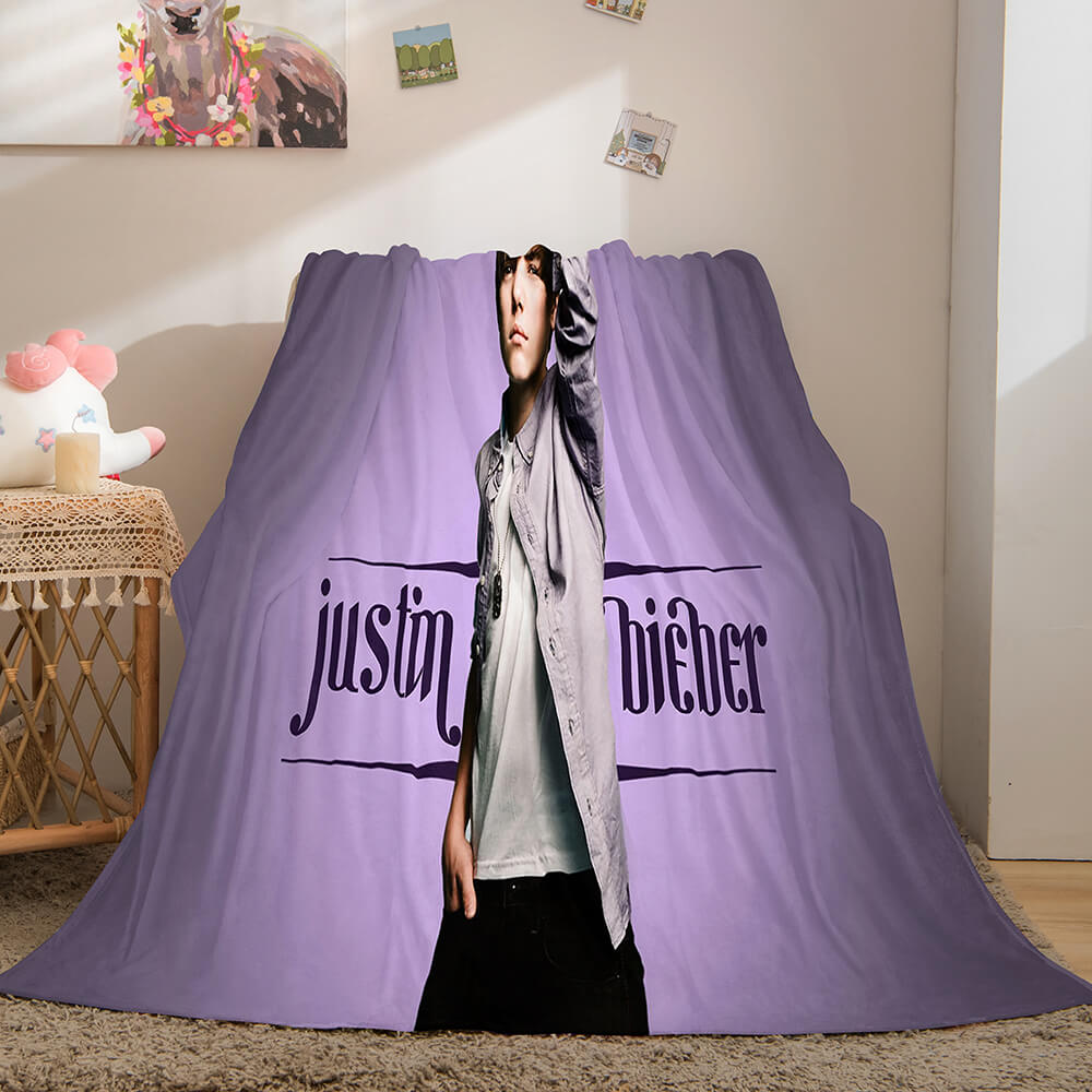 Super Star Justin Bieber Flannel Fleece Throw Blanket (Online Order Only)