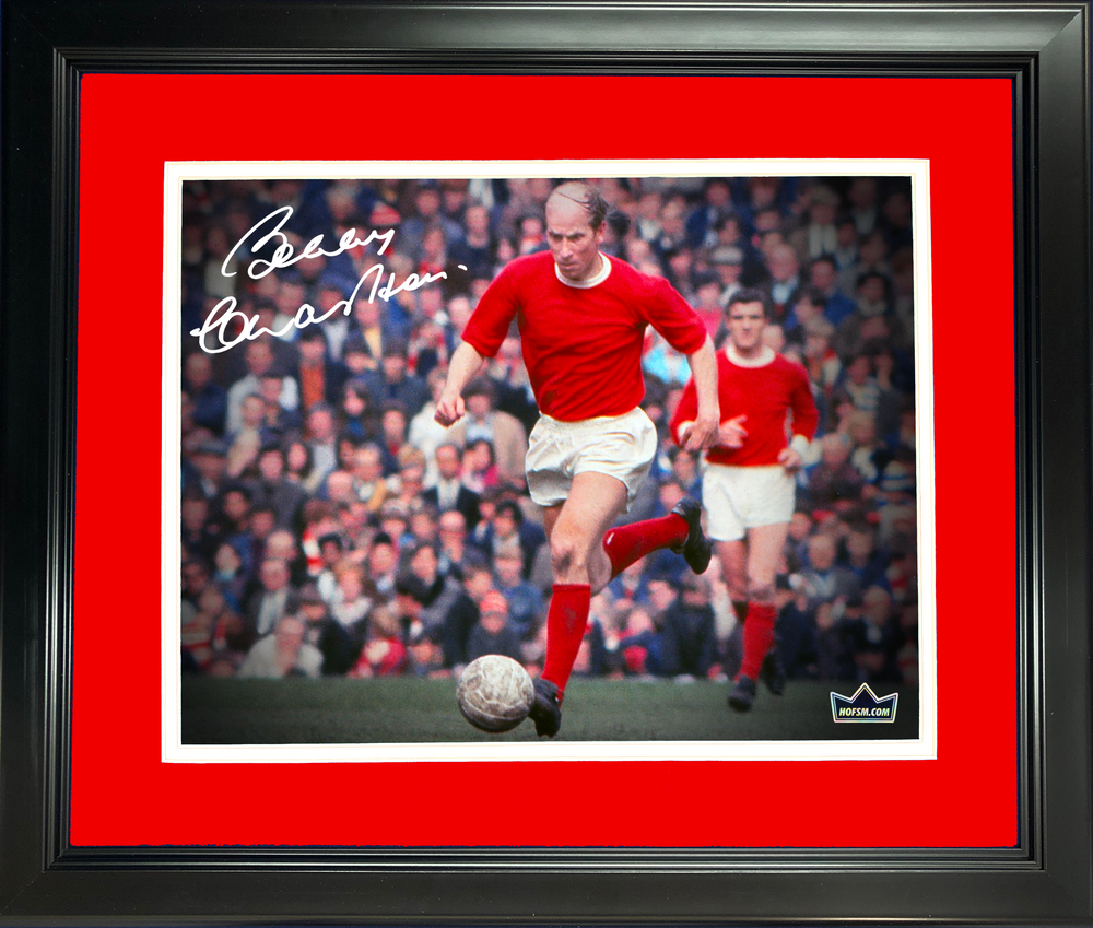 Framed Sir Bobby Charlton Facsimile Laser Engraved Signature Auto 11"x14"Soccer Photo HOFSM Holo (ONLINE ORDER ONLY)