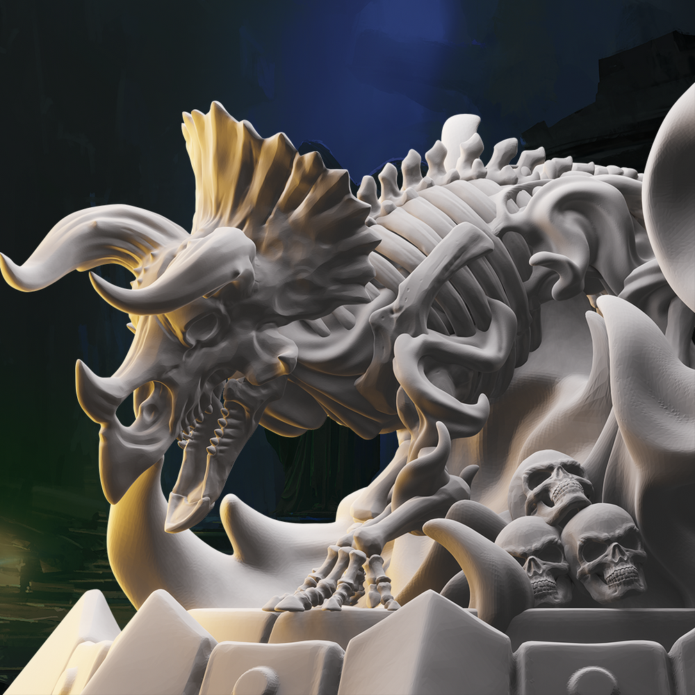 3D Printed Nafarrate Skeletons Army Skeletal Triceratops Set 28mm 32mm D&D (Online Only)