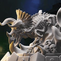 3D Printed Nafarrate Skeletons Army Skeletal Triceratops Set 28mm 32mm D&D (Online Only)