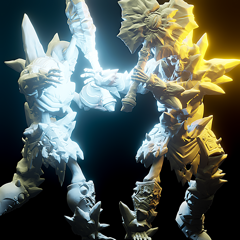 3D Printed Nafarrate Armored Skeletons Axe Skeleton 28mm 32mm D&D (Online Only)