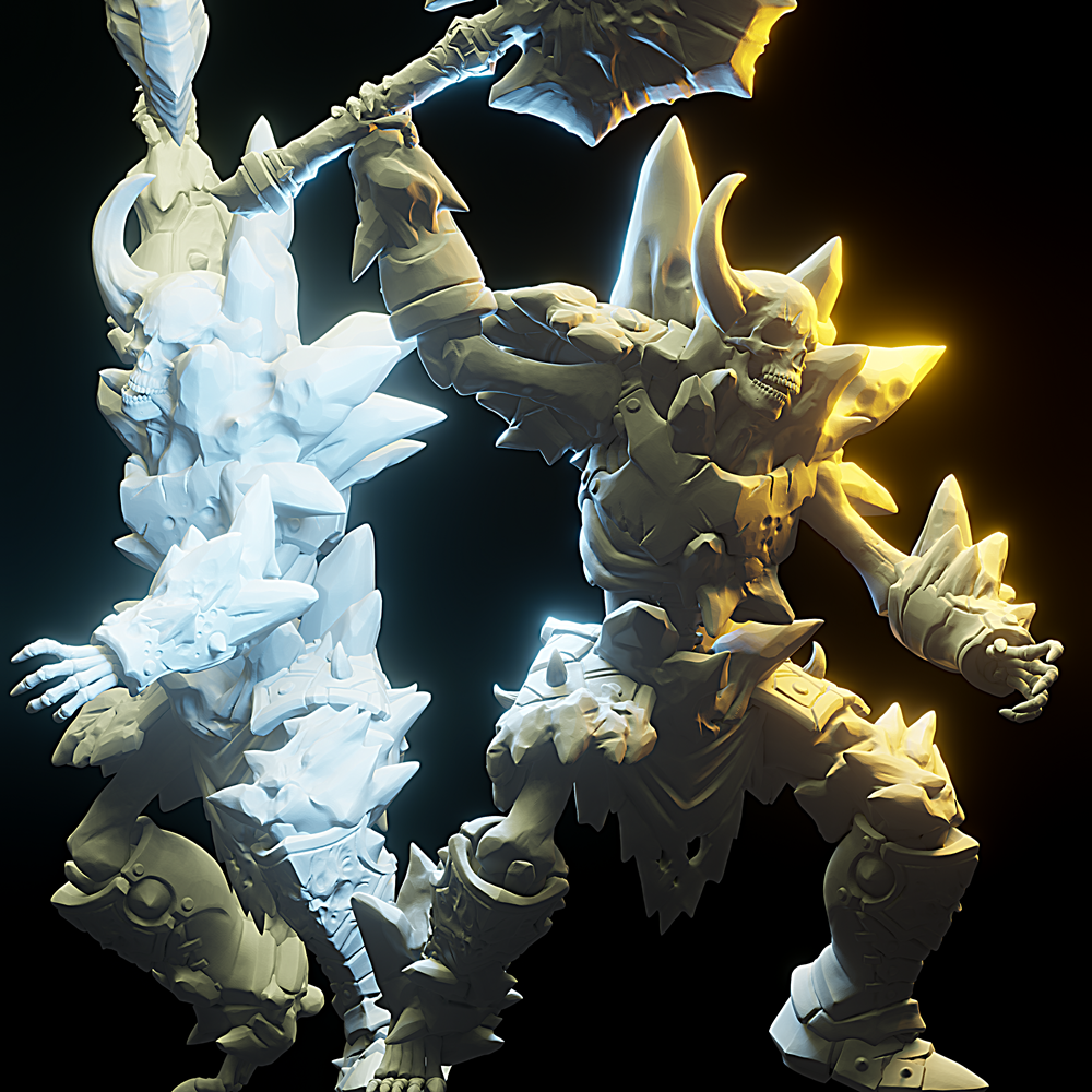 3D Printed Nafarrate Armored Skeletons Axe Skeleton 28mm 32mm D&D (Online Only)