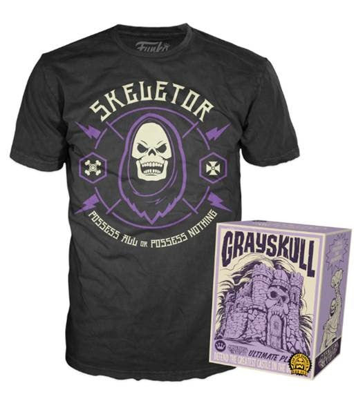 Skeletor (Grayskull Playset) /T-Shirt (L, Sealed) - Funko Shop Exclusive /500 made (Online Order Only)