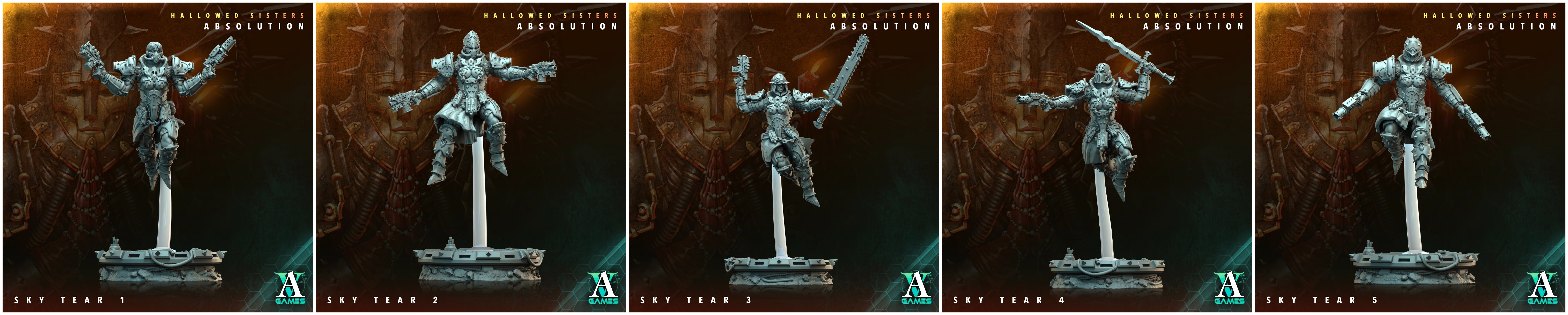 3D Printed Archvillain Games Hallowed Sisters Absolution - Sky Tear 28mm 32mm D&D (Online Only)
