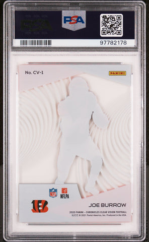 Graded 2020 Panini Chronicles Joe Burrow #CV1 Clear Vision Rookies Rookie RC Football Card PSA 10 Gem Mint (ONLINE ORDER ONLY)