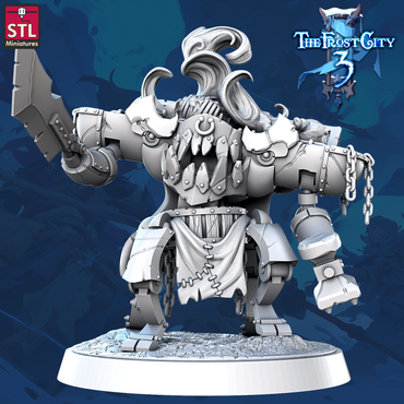 3D Printed STL Miniatures Slaughter Large Construct Core Characters The Frost City 3 28 - 32mm War Gaming D&D (Online Only)