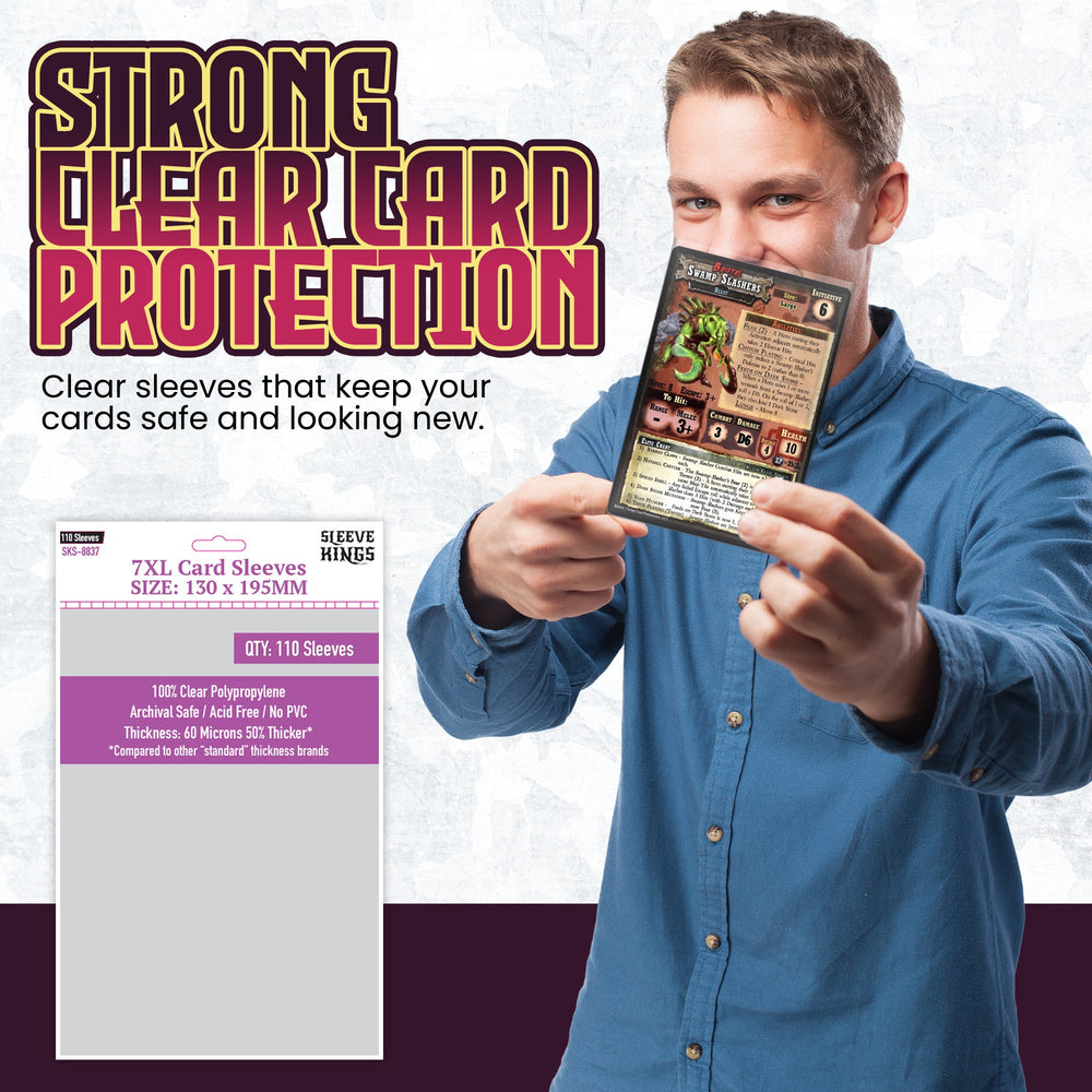 7XL Game Card Sleeves (130x195mm) 110 Pack, 60 Micron, SKS-8837