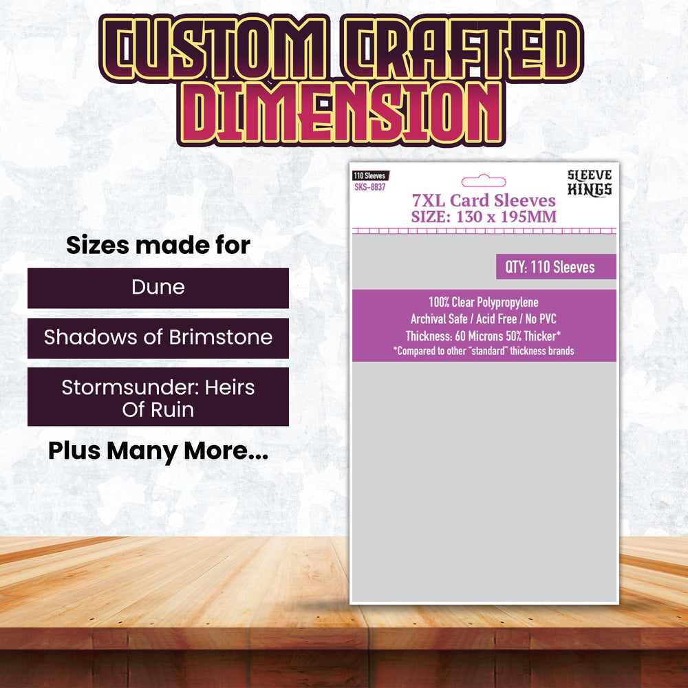 7XL Game Card Sleeves (130x195mm) 110 Pack, 60 Micron, SKS-8837