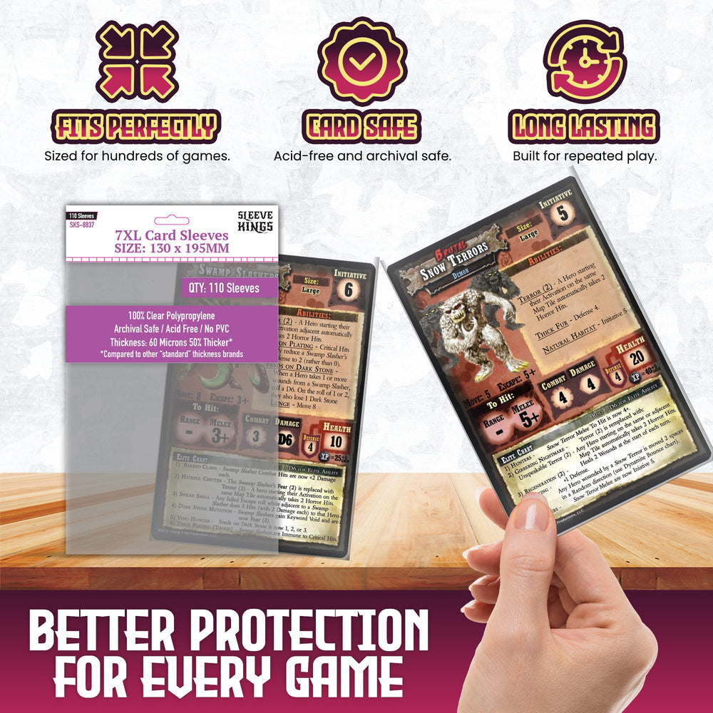 7XL Game Card Sleeves (130x195mm) 110 Pack, 60 Micron, SKS-8837